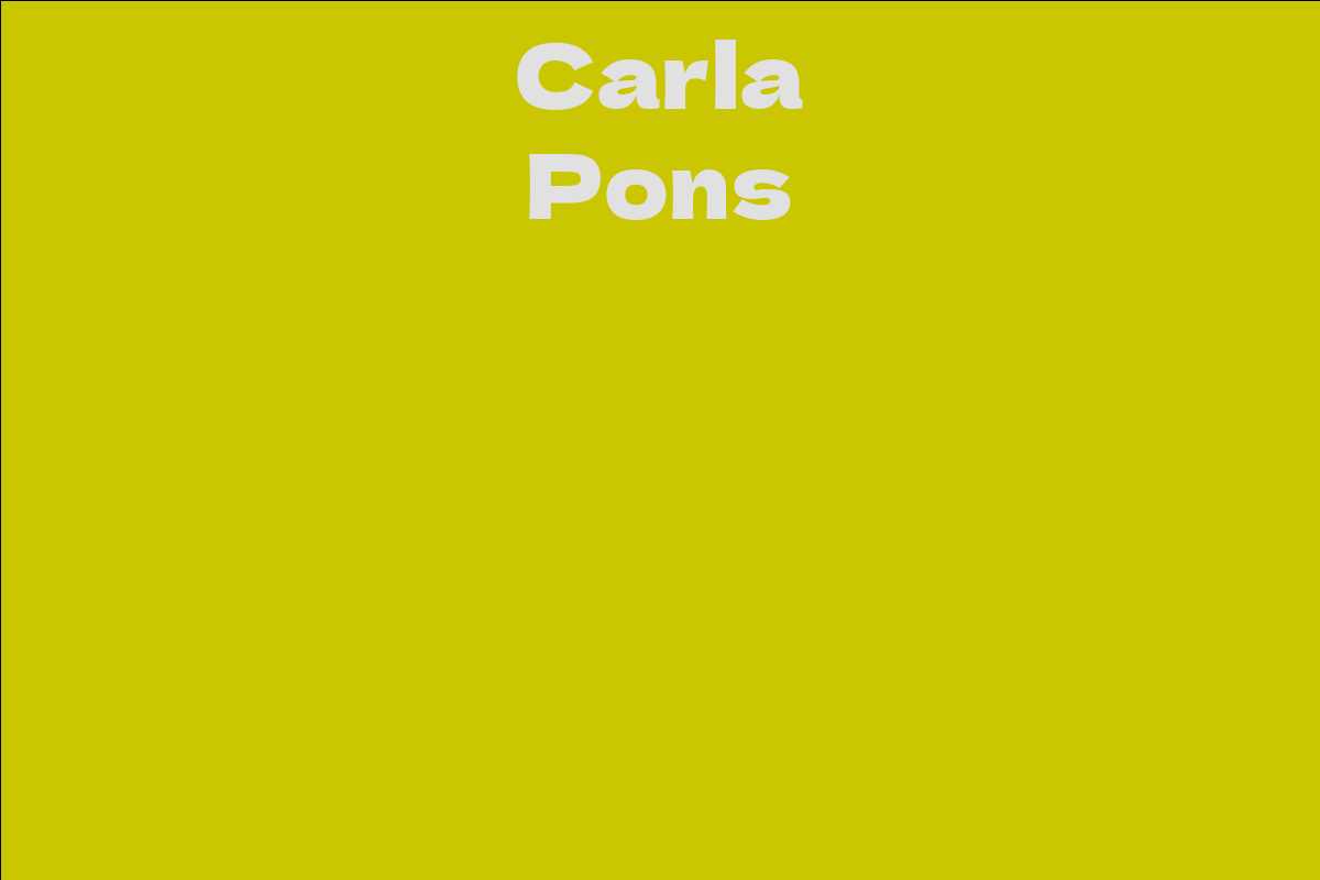 Carla Pons Facts Bio Career Net Worth AidWiki