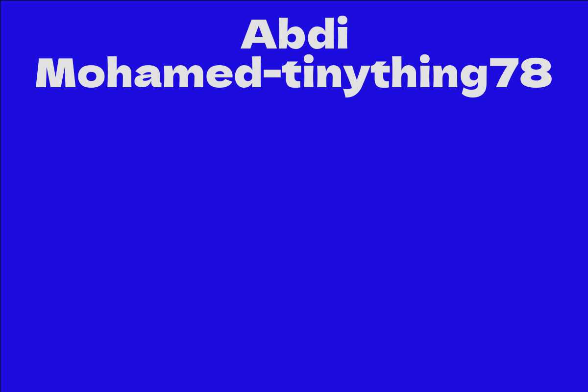 Abdi Mohamed-tinything78 - Facts, Bio, Career, Net Worth | AidWiki