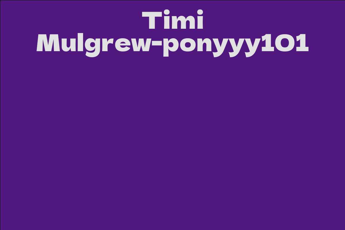 Timi Mulgrew-ponyyy101